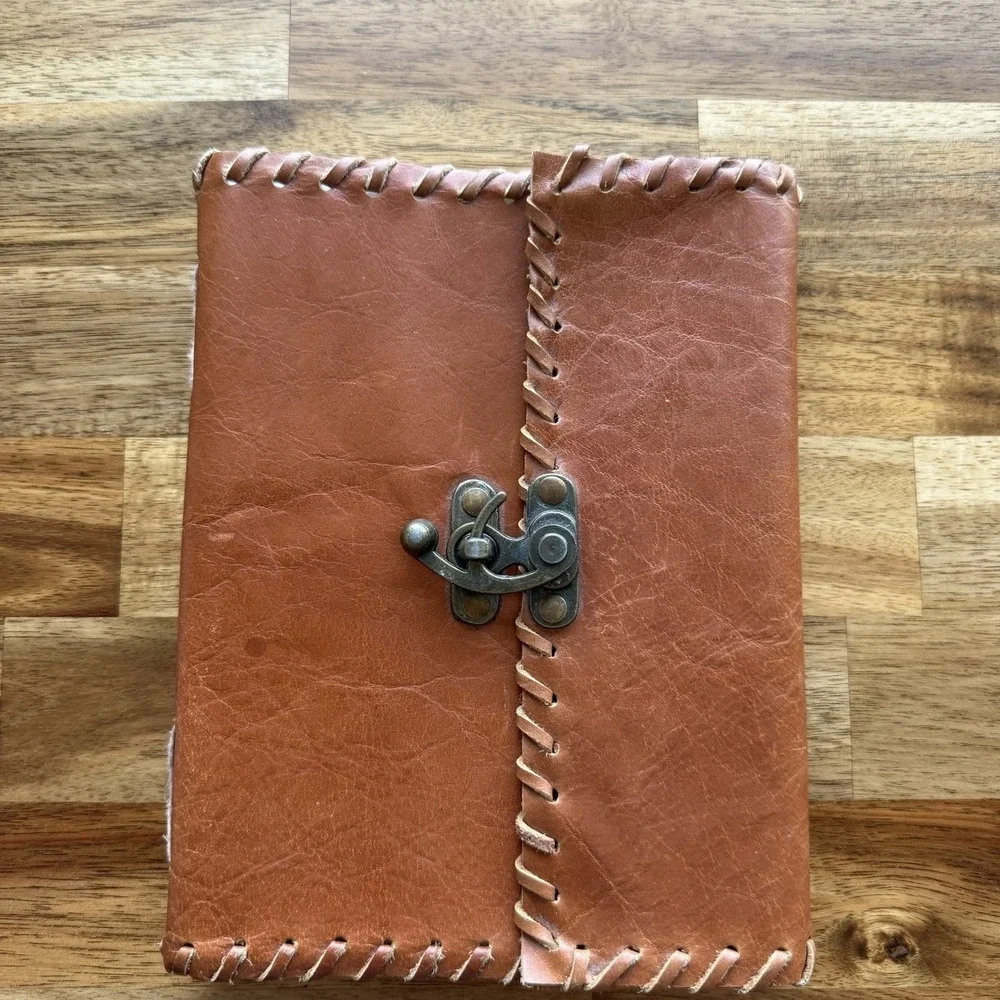 Vintage Leather‎ Journal Diary Notebook Handmade 8X6 Safety Lock Crafted READ